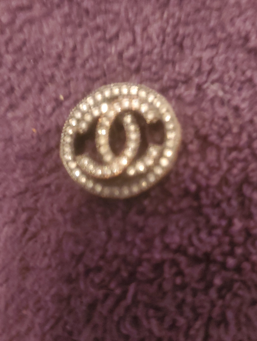 Crystal-Embellished Interlocking CC Charm Very Small, 1/2 Inch.